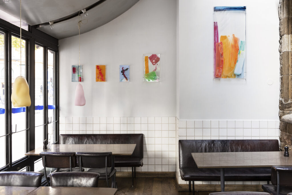 Documentation image solo exhibition restaurant Lilla Baren på Riche, Stockholm 2022