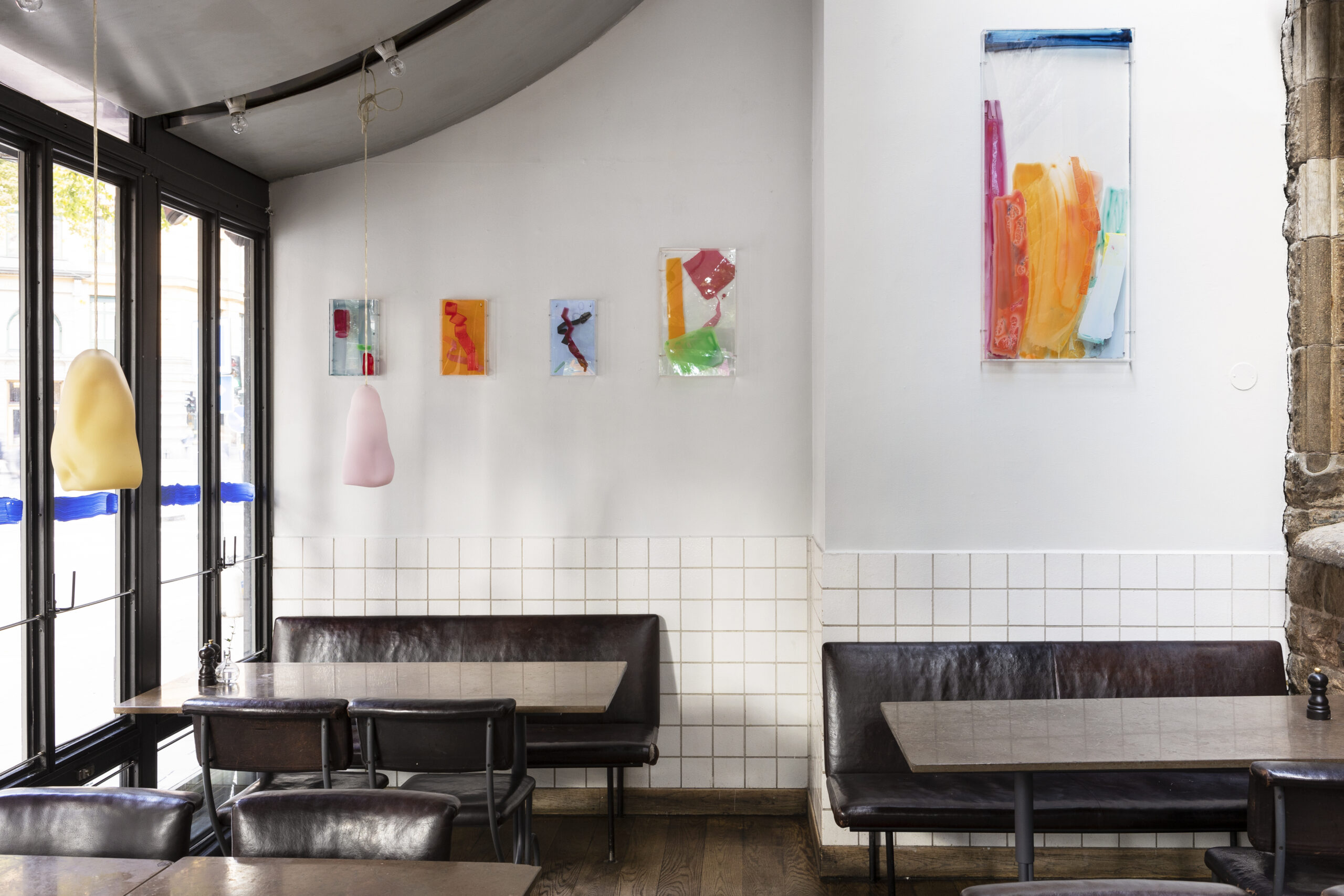 Documentation image solo exhibition restaurant Lilla Baren på Riche, Stockholm 2022